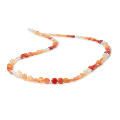 6mm Mexican Fire Opal Plain Coin Beads 17 inch 70 pieces