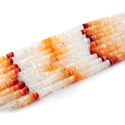 6mm Multi Color Mexican Fire Opal Plain Heishi Beads 8 inch 112 pieces