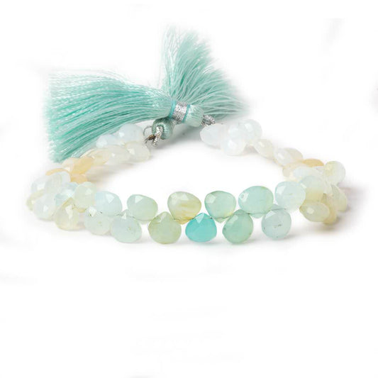 6mm Multi Color Peruvian Opal faceted heart beads 8 inch 50 pieces