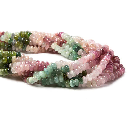 6mm Multi Color Tourmaline plain rondelles 16 inches 115 beads