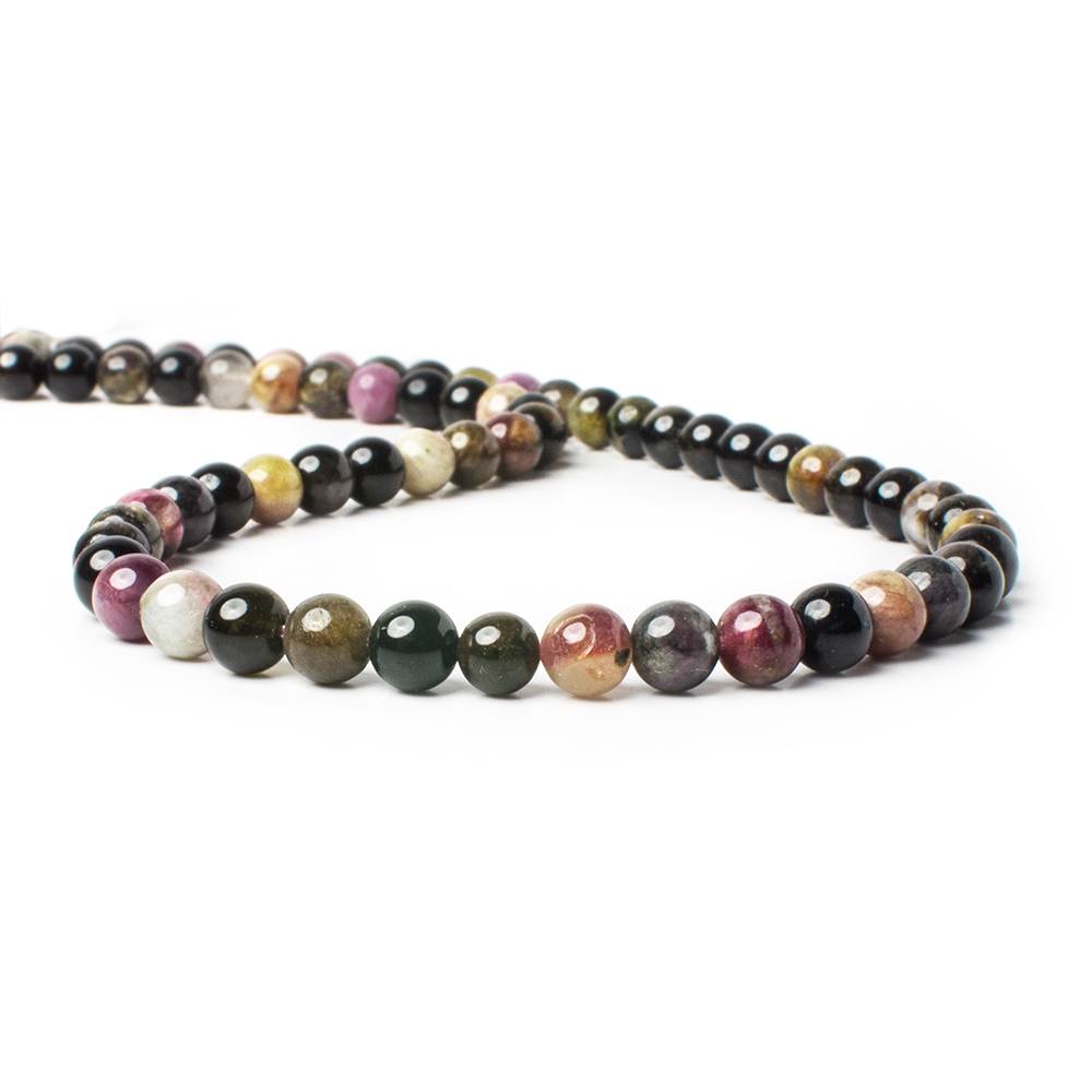 6mm Multi Color Tourmaline plain rounds 16 inch 69 pieces A