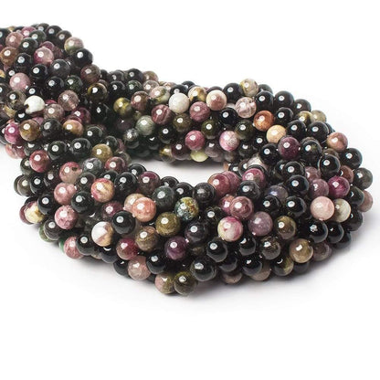 6mm Multi Color Tourmaline plain rounds 16 inch 69 pieces A