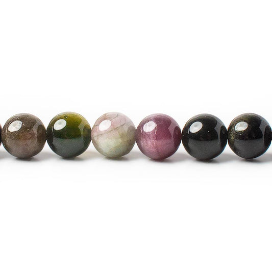 6mm Multi Color Tourmaline plain rounds 16 inch 69 pieces A