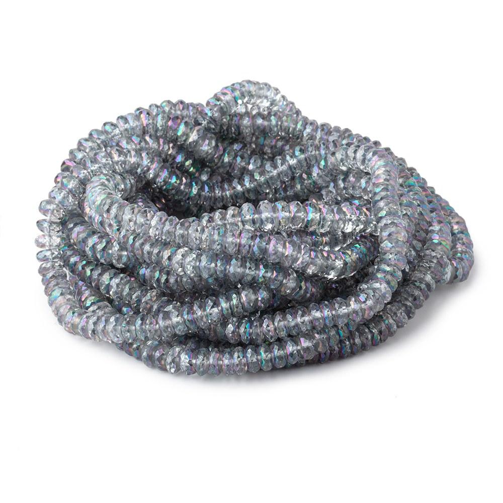 6mm Mystic Grey Topaz Faceted Rondelle Beads 16 inch 157 pieces