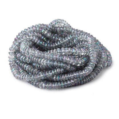 6mm Mystic Grey Topaz Faceted Rondelle Beads 16 inch 157 pieces