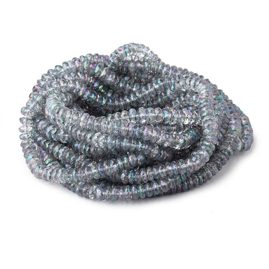 6mm Mystic Grey Topaz Faceted Rondelle Beads 16 inch 157 pieces