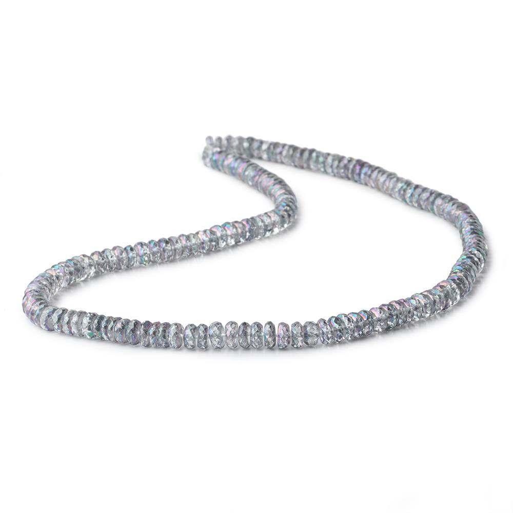 6mm Mystic Grey Topaz Faceted Rondelle Beads 16 inch 157 pieces