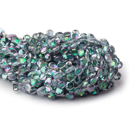 6mm Mystic White Topaz Faceted Heart Beads 8 inch 56 pieces