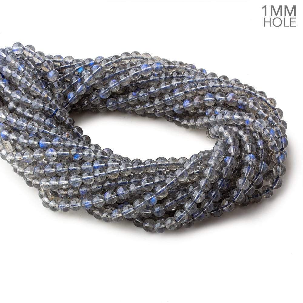 6mm Neon Blue Flash Labradorite Plain Rounds 16 inch 72 Beads AAA 1mm Hole