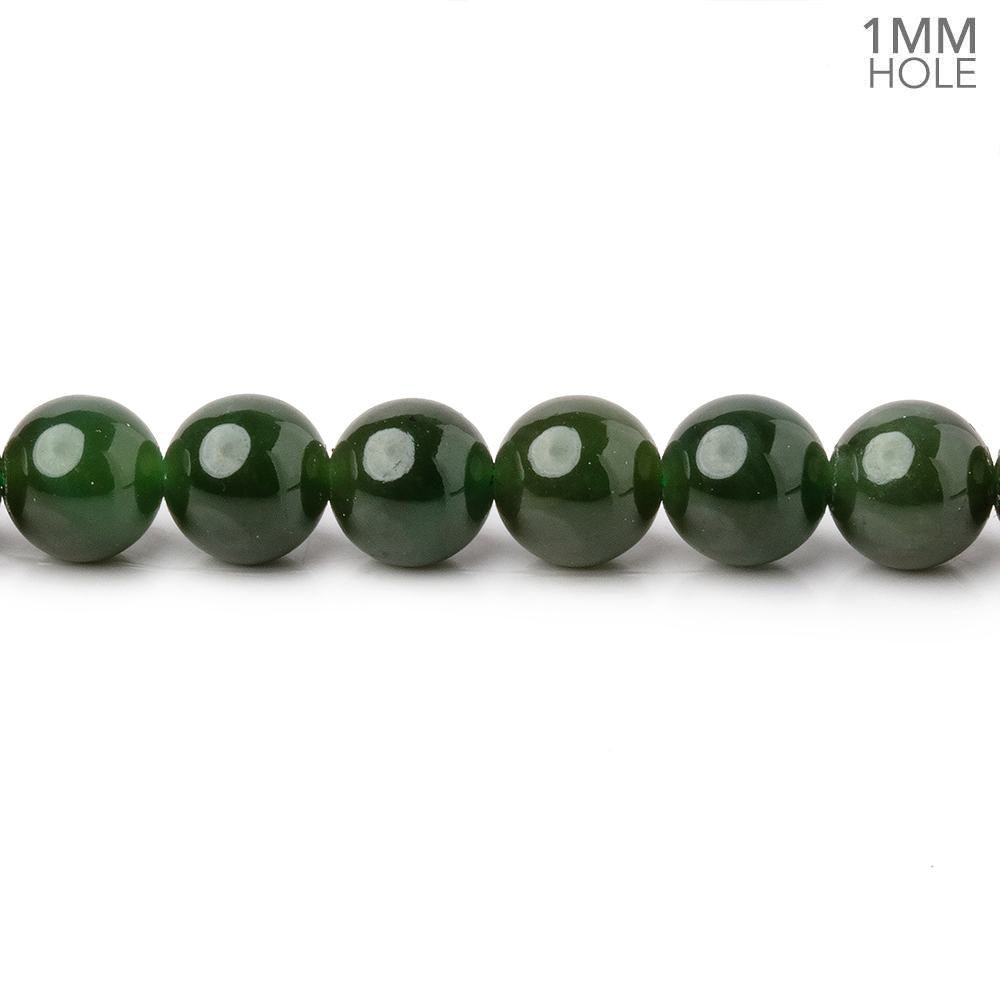 6mm Nephrite Jade Plain Round Beads 15 inch 68 pieces 1mm Hole