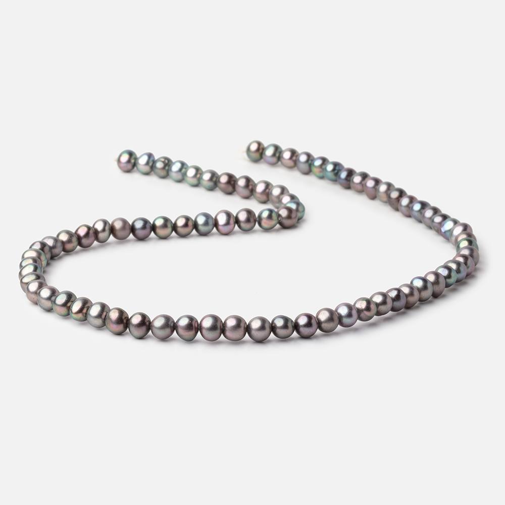 6mm Olive Peacock Off Round Freshwater Pearls 15.75 inch 75 Beads