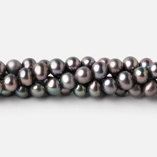 6mm Olive Peacock Off Round Freshwater Pearls 15.75 inch 75 Beads