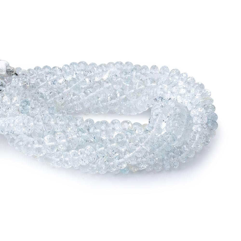 6mm Pale Blue Topaz Faceted Rondelle Beads 8 inch 45 pieces AA