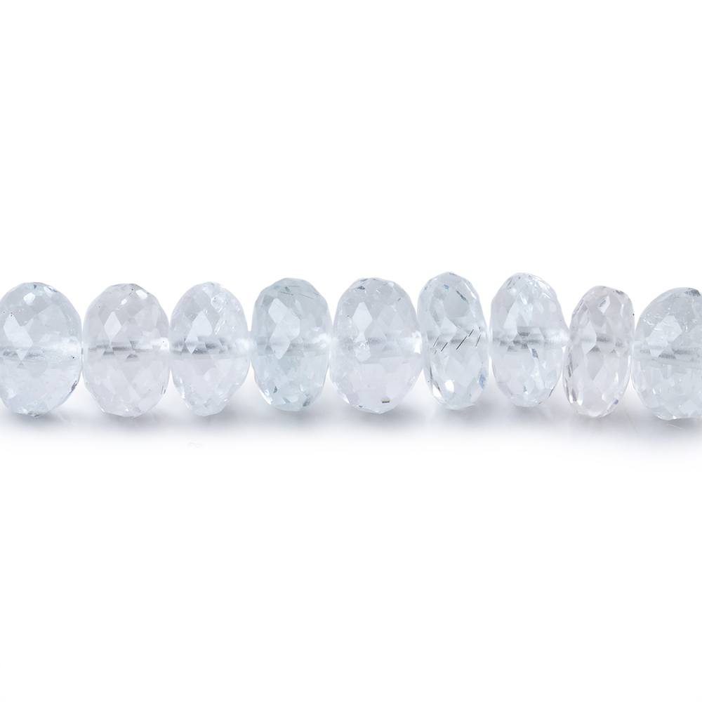 6mm Pale Blue Topaz Faceted Rondelle Beads 8 inch 45 pieces AA