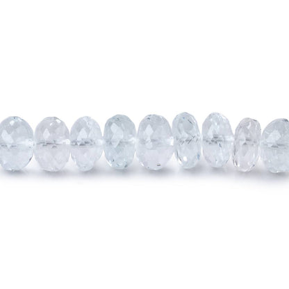 6mm Pale Blue Topaz Faceted Rondelle Beads 8 inch 45 pieces AA