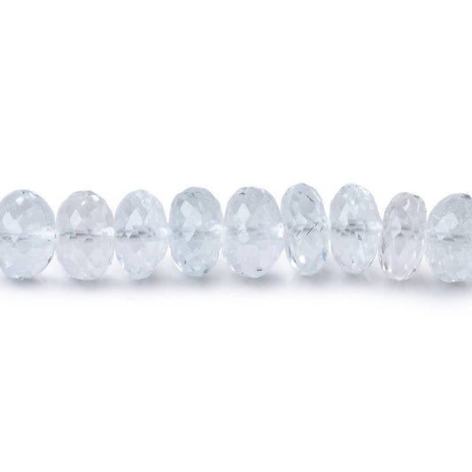 6mm Pale Blue Topaz Faceted Rondelle Beads 8 inch 45 pieces AA