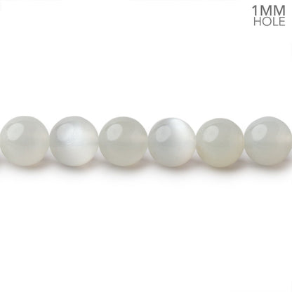 6mm Pale Grey Moonstone Plain Rounds 16 inch 69 Beads 1mm hole