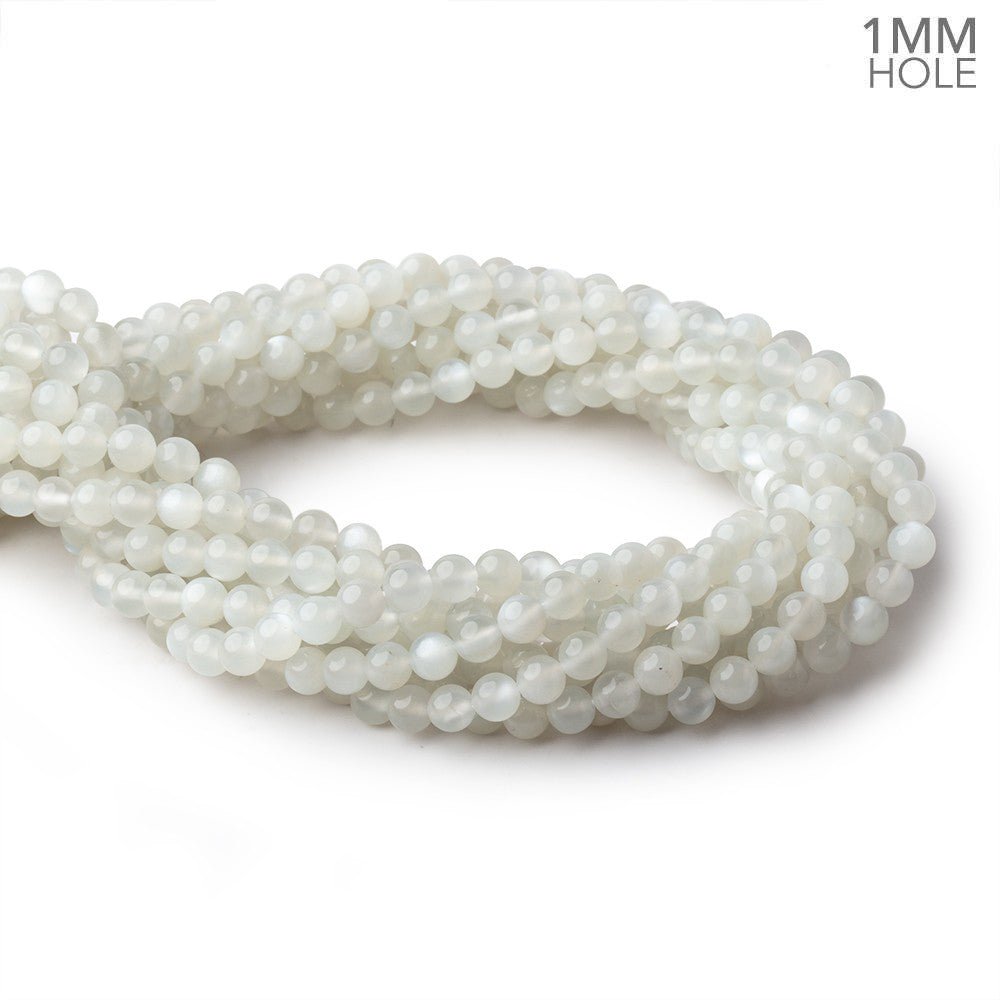 6mm Pale Grey Moonstone Plain Rounds 16 inch 69 Beads 1mm hole