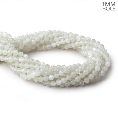 6mm Pale Grey Moonstone Plain Rounds 16 inch 69 Beads 1mm hole