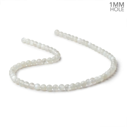 6mm Pale Grey Moonstone Plain Rounds 16 inch 69 Beads 1mm hole