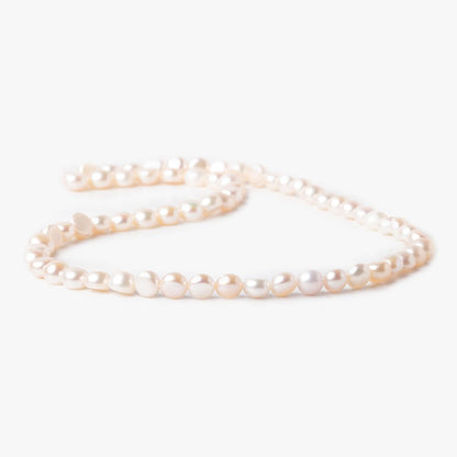 6mm Petal Pink Button Freshwater Pearls 15.5 inch 64 pieces