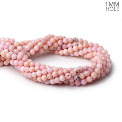 6mm Pink Peruvian Opal Plain Round Beads 15.5 inch 66 pieces 1mm Hole