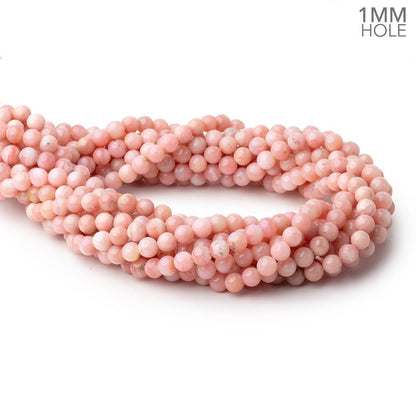 6mm Pink Peruvian Opal Plain Round Beads 16 inch 67 pieces 1mm holes