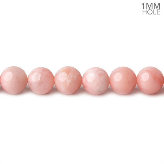 6mm Pink Peruvian Opal plain round large hole beads 16 inch 69 pieces A