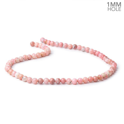 6mm Pink Peruvian Opal Plain Rounds 15.5 inch 66 Beads 1mm Hole