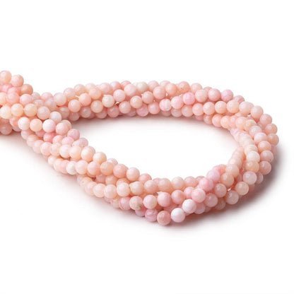 6mm Pink Peruvian Opal plain rounds 16 inch 67 beads AA