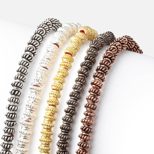 6mm Pinwheel Spacer with 2mm Large Hole Beads 8 inch 50 pieces