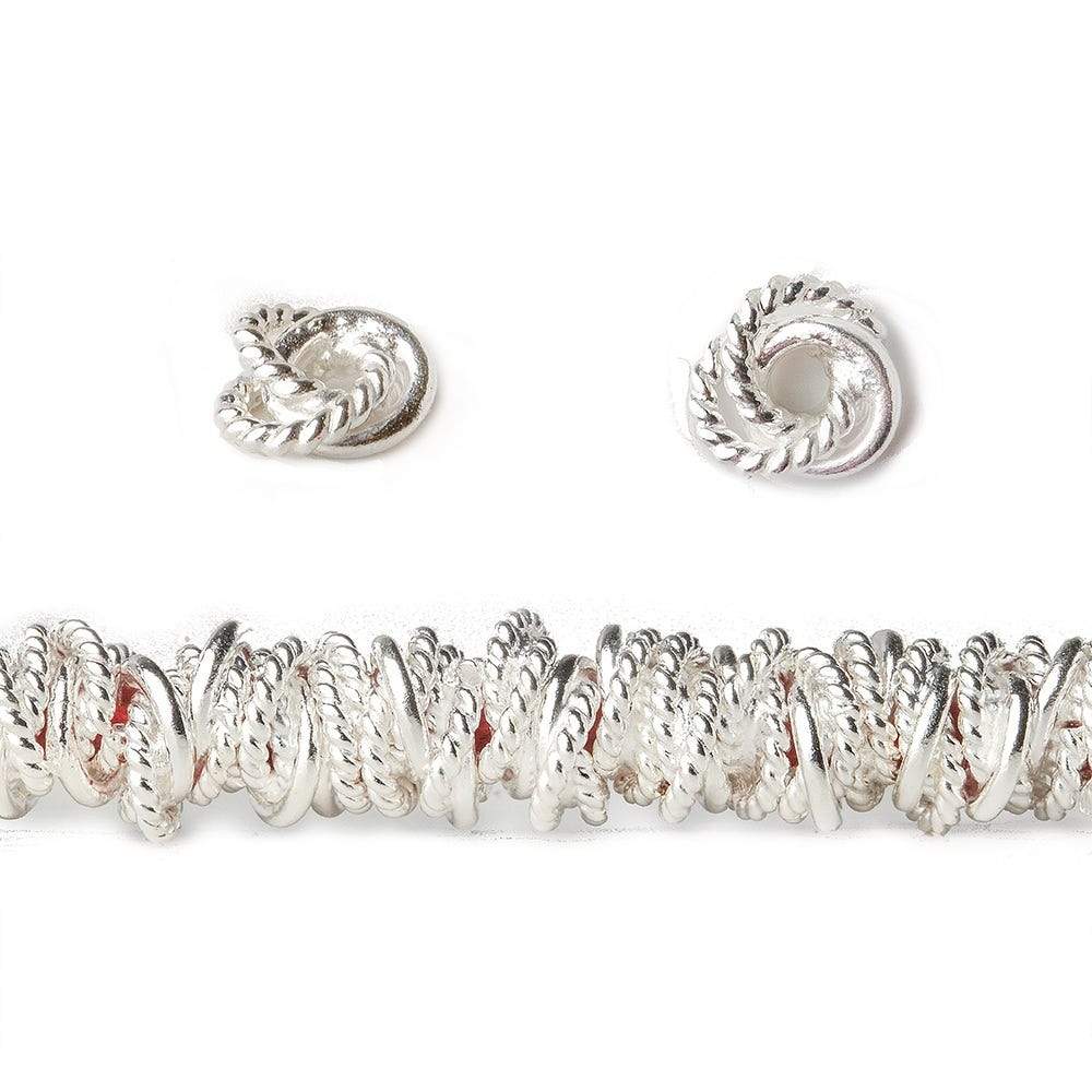 6mm Plain & Twist Mobius Large Hole Spacer Beads 8 inch 89 pieces