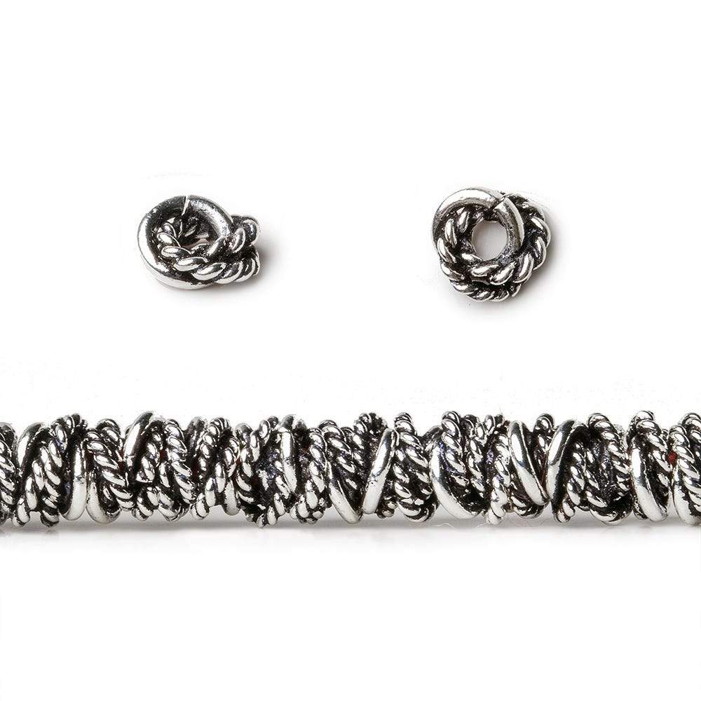 6mm Plain & Twist Mobius Large Hole Spacer Beads 8 inch 89 pieces