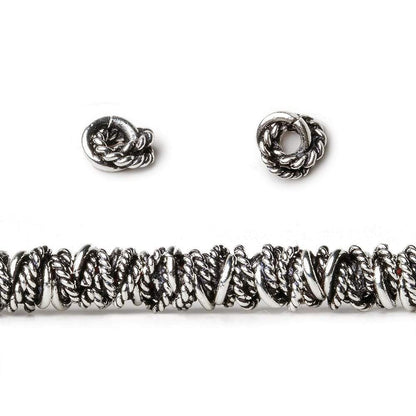 6mm Plain & Twist Mobius Large Hole Spacer Beads 8 inch 89 pieces