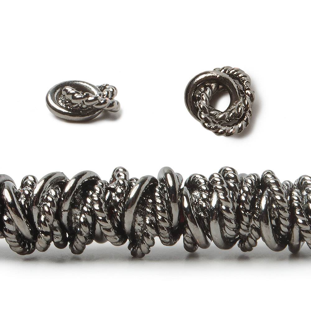 6mm Plain & Twist Mobius Large Hole Spacer Beads 8 inch 89 pieces