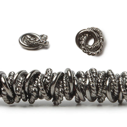 6mm Plain & Twist Mobius Large Hole Spacer Beads 8 inch 89 pieces