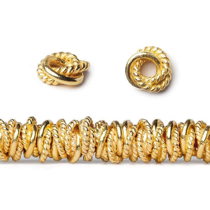 6mm Plain & Twist Mobius Large Hole Spacer Beads 8 inch 89 pieces