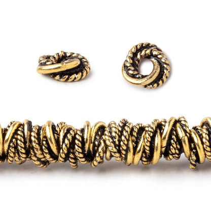 6mm Plain & Twist Mobius Large Hole Spacer Beads 8 inch 89 pieces