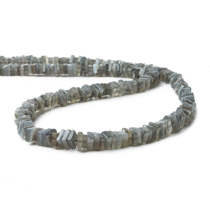 6mm Platinum Moonstone Center Drilled Square Heishi Beads 16 inch 20 pcs