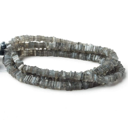 6mm Platinum Moonstone Center Drilled Square Heishi Beads 16 inch 20 pcs