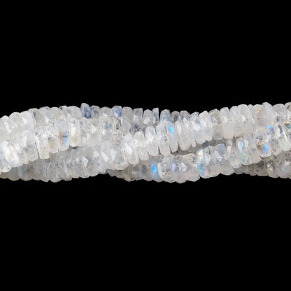 6mm Rainbow Moonstone Faceted Heishi Beads 8 inch 103 pieces