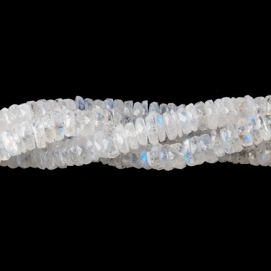 6mm Rainbow Moonstone Faceted Heishi Beads 8 inch 103 pieces