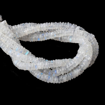 6mm Rainbow Moonstone Faceted Heishi Beads 8 inch 103 pieces