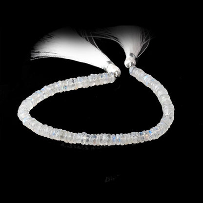 6mm Rainbow Moonstone Faceted Heishi Beads 8 inch 103 pieces
