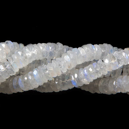 6mm Rainbow Moonstone faceted heshi beads 8 inch 105 pieces