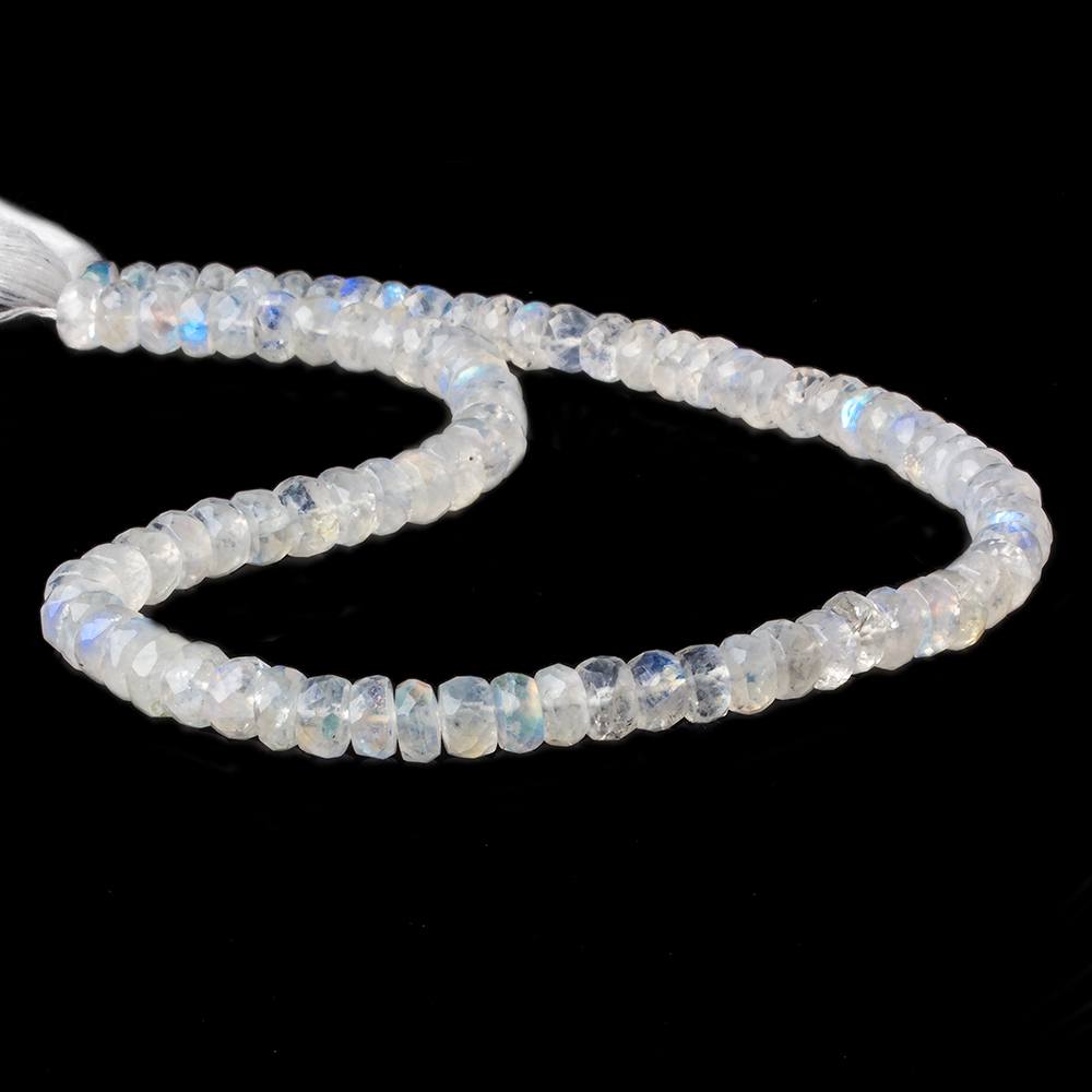 6mm Rainbow Moonstone Faceted Rondelle Beads 13 inch 80 pieces AAA