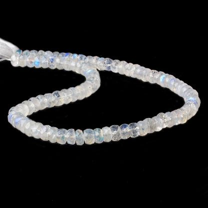 6mm Rainbow Moonstone Faceted Rondelle Beads 13 inch 80 pieces AAA