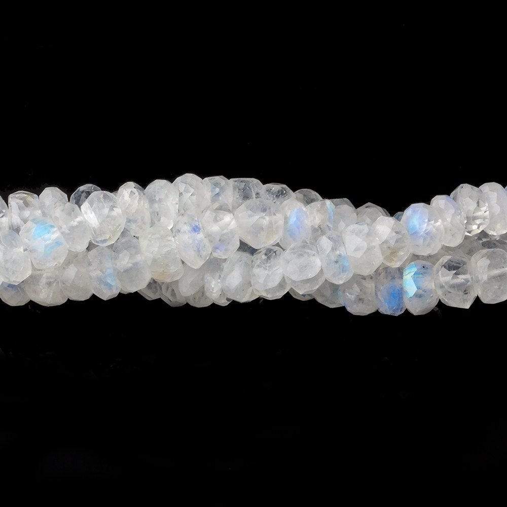 6mm Rainbow Moonstone Faceted Rondelle Beads 8 inch 57 pieces A