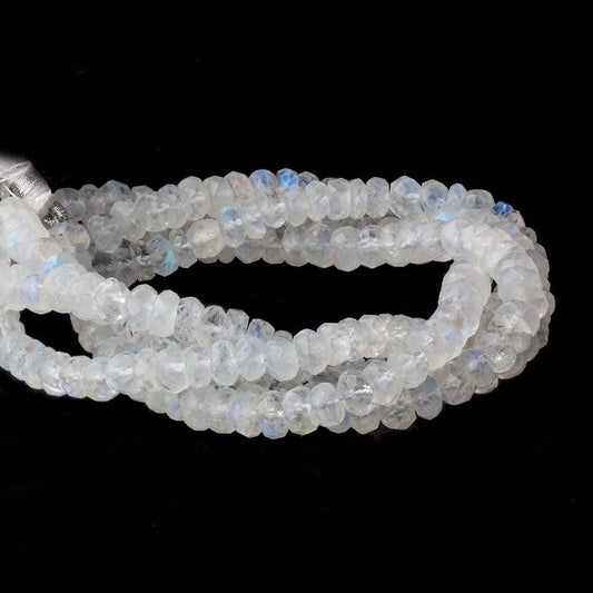 6mm Rainbow Moonstone Faceted Rondelle Beads 8 inch 57 pieces A