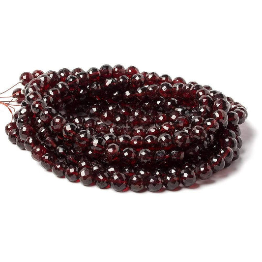 6mm Mozambique Garnet faceted round beads 16 inch 65 pieces